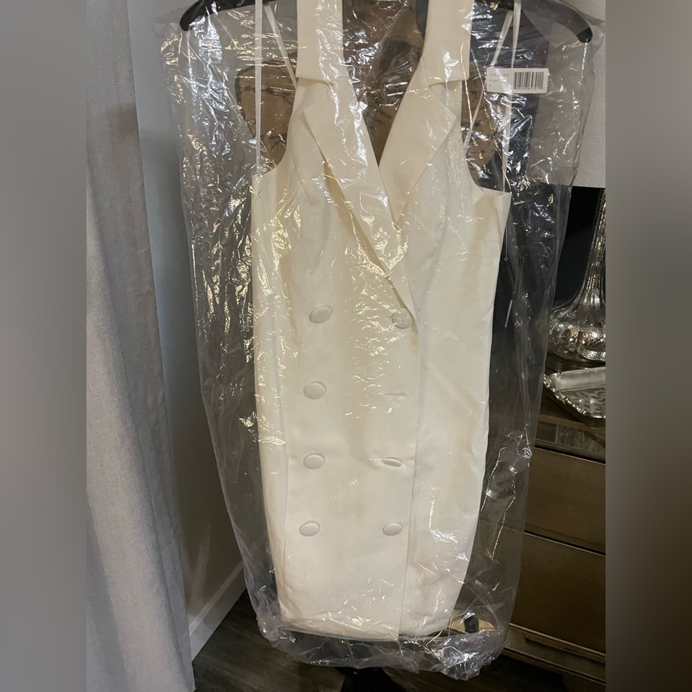 Halter tuxedo style dress
